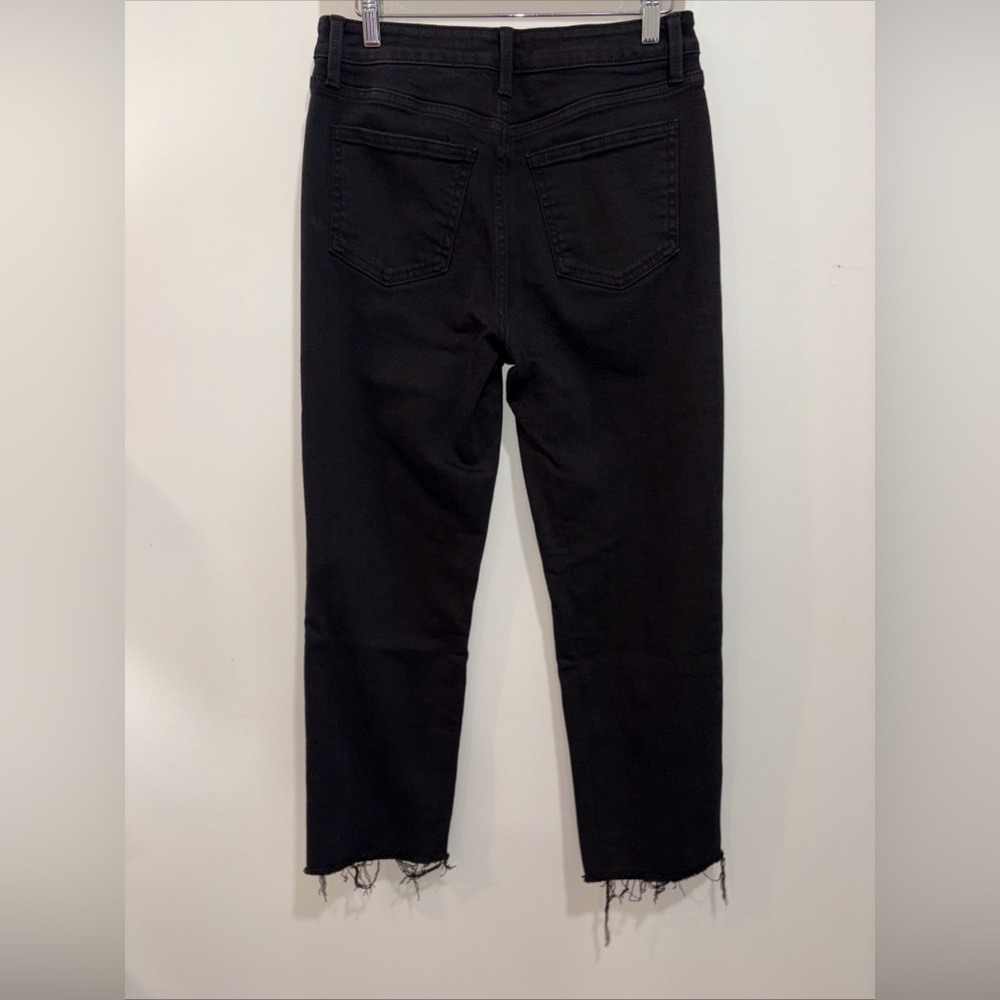 JUST USA Black Raw Hem Ankle Jeans- High Rise Straight Leg - Picture 2 of 6